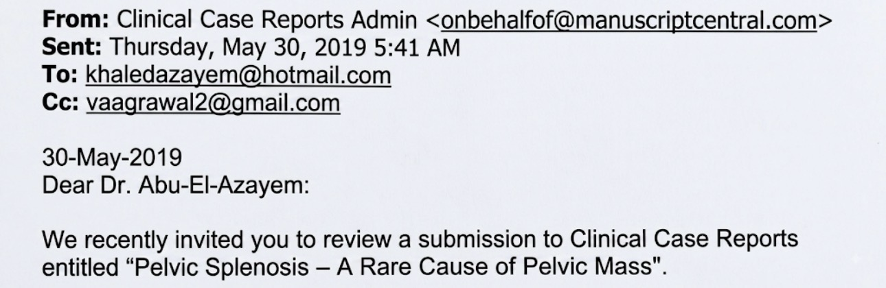 Clinical Case Reports reviewer invitation